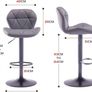 NEW SALE | Set Of 2 Modern Luna Padded Swivel Height Adjustable Faux Leather Breakfast Kitchen Barstools Chairs (All Black, Faux Leather) Image 5
