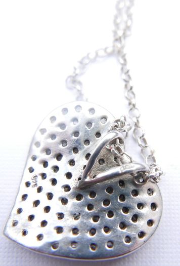 Vintage Sterling Silver 925 Cubic Zirconia Heart Set ring and chain with pendant 12,24g - lent 24" - size O