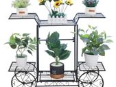 Large Metal Plant Stand Indoor 6 Tier Garden Cart Plant Holder Wrought Iron Plants Display Shelf Rack Outdoor Decorating Garden