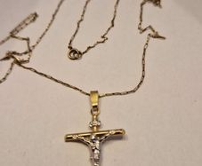 10k gold cross 9ct chain