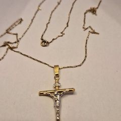 10k gold cross 9ct chain