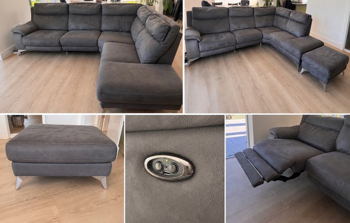 L Shaped Sofa - Electric Recliner with USB Ports
