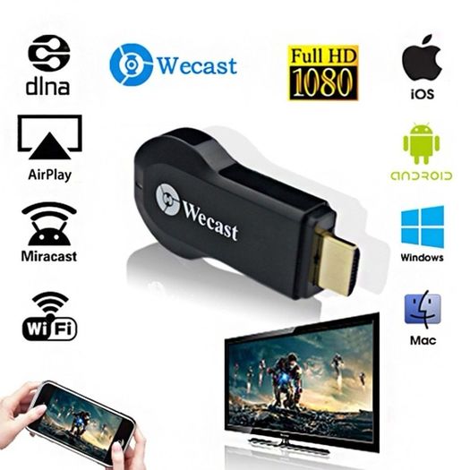 Wecast C2 Miracast WiFi Display Dongle Receiver 1080P AirPlay Mirroring DLNA