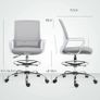 Draughtsman Chair, Mesh Drafting Chair, Ergonomic Office Chair with Lumbar Support, Adjustable Foot Ring, Grey Image 2