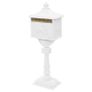 Pedestal Letterbox Aluminium Vintage Style Rustproof White Image 3