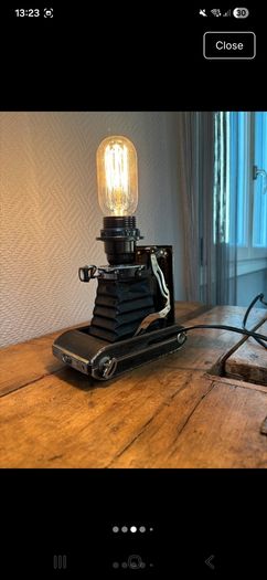 Vintage camera table lamp