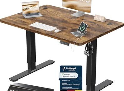 Electric Height-Adjustable Desk with USB Charging Port, 100 x 60 cm