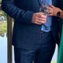 Mens navy check suit - 36 inch waist Image 2