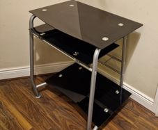 Computer Table - Black Tinted Glass