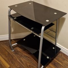Computer Table - Black Tinted Glass