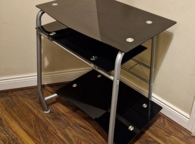 Computer Table - Black Tinted Glass