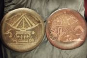 2 Vintage Egyptian Copper Wall Plates