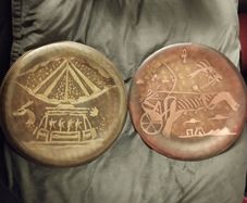 2 Vintage Egyptian Copper Wall Plates