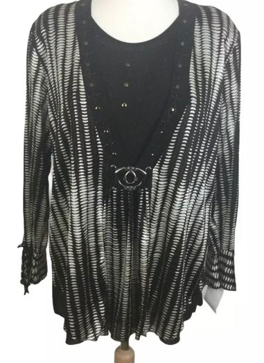 Ladies brand new brown and cream dressy top 2XL