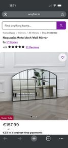 Large Metal Arch Wall Mirror