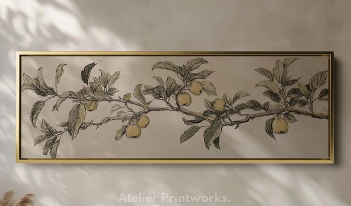 Atelier Printworks Apple Tree Gold Framed Canvas Print