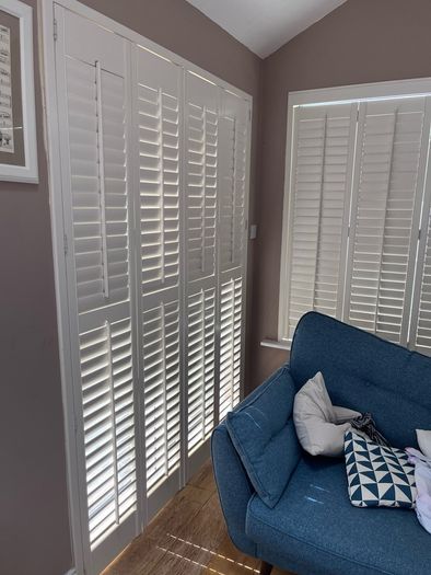 Custom White Interior Shutters