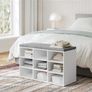 New 9 Compartment Shoe Bench With Padded Stool (White) FREE P&P Image 3