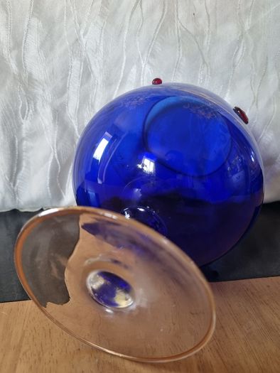 Large vintage Bohemia glass goblet