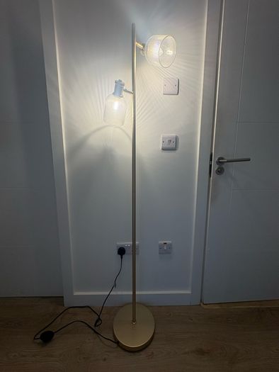 floor lamp gold and glass