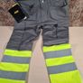 Snickers 6900 Service Hi Vis Trousers Cl1 Grey Yellow Size W 33 L 30 Brand New Image 6