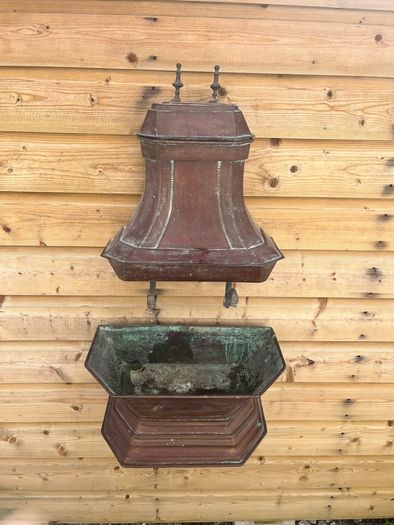 Antique French Copper Wall Water Fountain