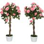 2 Artificial Plants Pink Rose Image 2