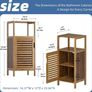 Bathroom Cabinet, Bamboo Floor Cabinet Free Standing, 4 Tier Sofa Side Storage Cupboard for Living Room Kitchen Bedroom, Walnut Image 3