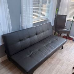 Leather sofa bed