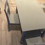 Grey kitchen dining table, bench and two chairs set Image 4