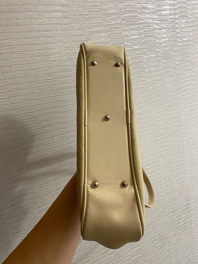 Beige suede handbag