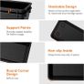 24pcs Drawer Organiser Set, Office Desk Drawer Dividers, Makeup Trays Plastic, Black Dresser Storage Bins Separation Box for Bathroom, Toolbox, Cosmetic, Jewelries and Gadgets, Bedroom Image 3