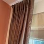 Pair of Bronze silk interlined curtains Image 3