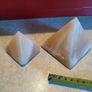 Lovely Set Of 2  Alabaster Pyramids As Paperweight Or Decorative Ornament. Image 7