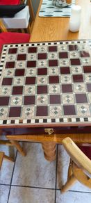 Egyptian Pharaoh Chess Set - Luxurious Chess board mother of pearl inlay Egyptian handmade and Metal Pieces