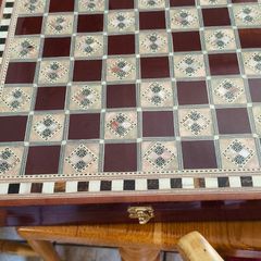Egyptian Pharaoh Chess Set - Luxurious Chess board mother of pearl inlay Egyptian handmade and Metal Pieces