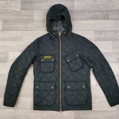 Barbour International Paxton Quilted Biker Jacket Mens Medium