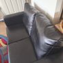 2 Seater Black Leather Couch Image 4