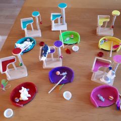 Handmade cat play sets for dolls houses