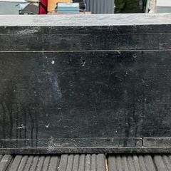 large vintage wooden tool chest