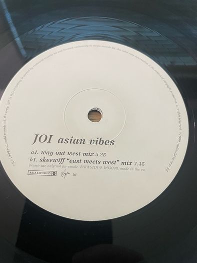 JOI - Asian Vibes - 12" Vinyl Promo Single - Way Out West / Skeewiff Mixes - 1999 Real World Records