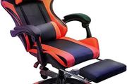 Gaming Chair Ergonomic Computer Chair Office Chair Desk Swivel Chair Adjustable Reclining Footrest Cushion Red