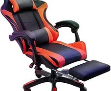 Gaming Chair Ergonomic Computer Chair Office Chair Desk Swivel Chair Adjustable Reclining Footrest Cushion Red