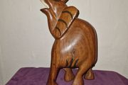 Large hand carved wooden Indian Elephant
