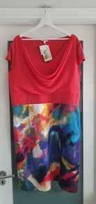 NASS Designed in Ireland block multi printed cowl neck dress Sz 22 UK - Bnwt Rrp 99 Sterling