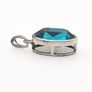 925 Vintage Sterling Silver Blue Crystal Pendant Image 6