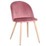 6 Dining Chairs With Soft Velvet And Metal Legs Accent Leisure Chairs for Kitchen Dining Room Living Room Pink Image 5