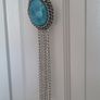 Long necklace, with turquoise centrepiece and fringe Image 2