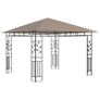 Gazebo with Mosquito Net and String Lights 3x3x2.73 m Taupe 180 g/m Sq Image 4