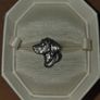AR Brown Pewter Dog Head Pin Image 2